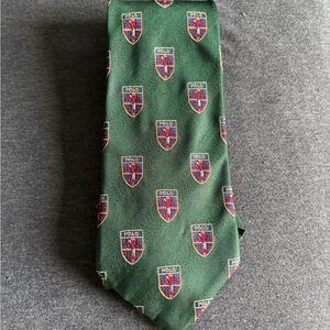 Polo Ralph Lauren Silk Rep Club Heraldic Crest Handmade in US Vintage Tie